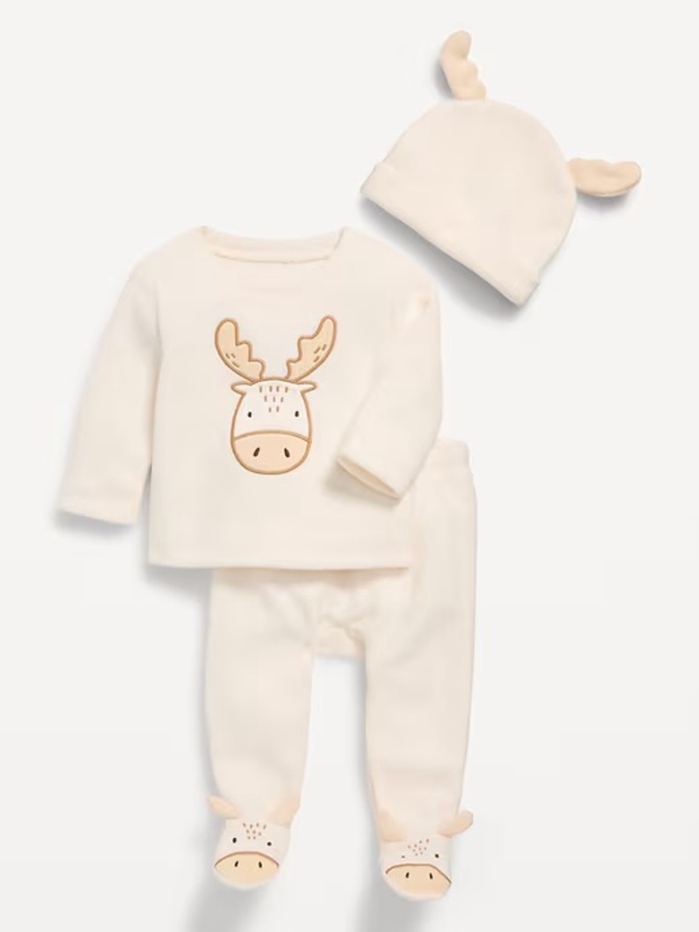 Old Navy Unisex 3 Piece Outfit for Baby Size 0-3M, Moose